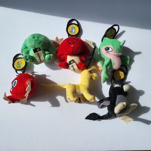 Vintage 2005 McDonald's Neopets Plush Lot - Kacheek Shoyru Techo Kiko Gelert